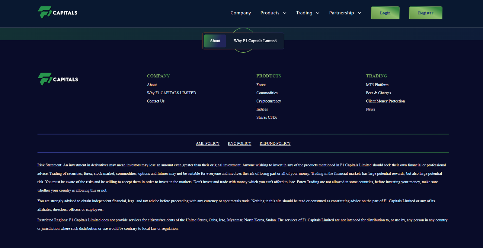 F1 Capitals Ltd Platform Feature 2